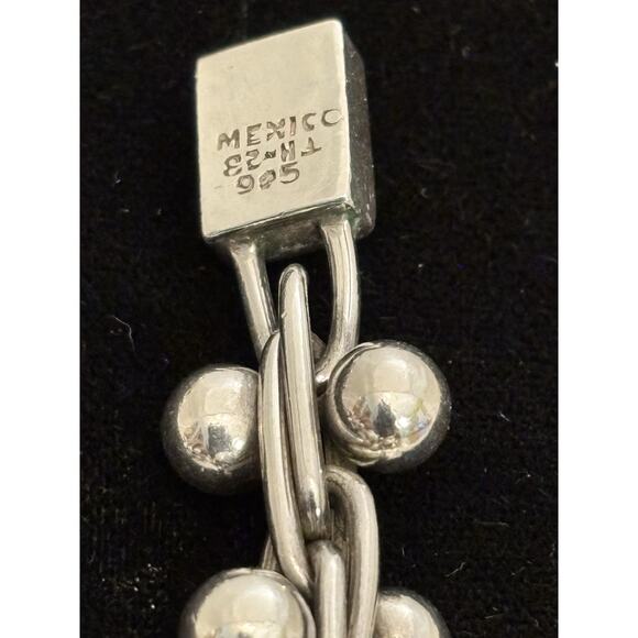 Taxco Mexico Sterling DNA Link Peppercorn Cha Cha Necklace Spratling Style 82g - Picture 2 of 7